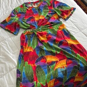 Bright Multi-Color Twist-Front Women’s Dress